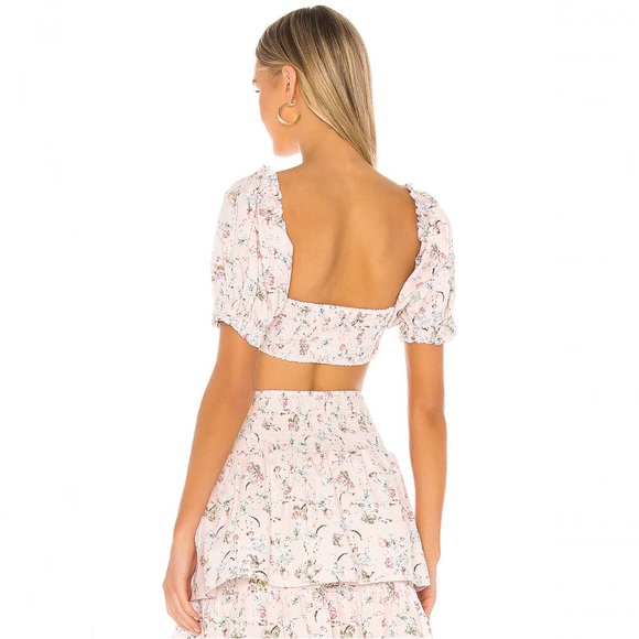 NEW WEWOREWHAT PINK FLORAL PRINT CROP TOP - Picture 8 of 10